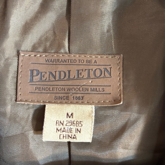 PENDLETON Sz M Light Tan Soft Suede Blazer Jacket Lined Pockets Unisex - Picture 2 of 12
